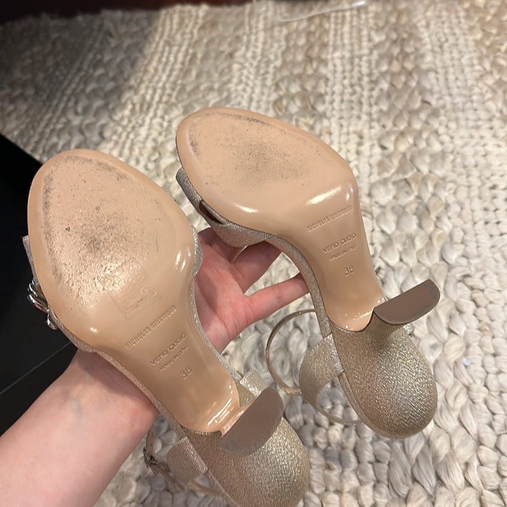 Nicholas Kirkwood Monstera Leaf-Embellished Glitter Sandals - Picture 8 of 9